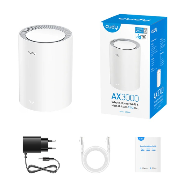Cudy M3000 - AX3000 WiFi 6 Mesh System with 2.5G Port 1-Pack