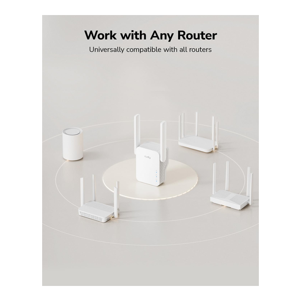 Cudy RE1500 AX1500 WiFi 6 Range Extender Dual Band 2.4G 5G Wireless Booster with Mesh Support WPS Button 10/100Mbps Ethernet Port Works with Any Router