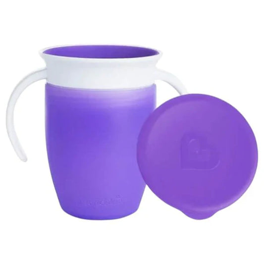 Munchkin - 7oz Miracle 360 Trainer Plastic Cup Wit Lid - Purple