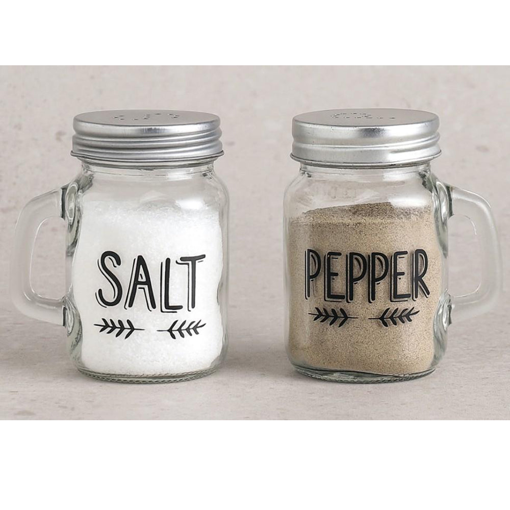 2-Pieces 120ml Clear Glass Salt and Pepper Shakers Set