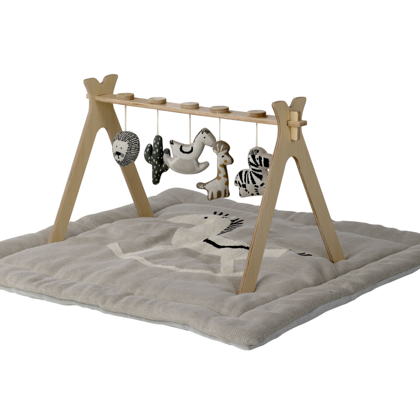 Quax Tipi Activity Arch Jungle Playmat With Knitted Toys