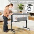 AILEEKISS Baby Bassinet Bedside Sleeper, Height Adjustable Newborn Baby Bassinet with Wheels, Grey - Medaid International