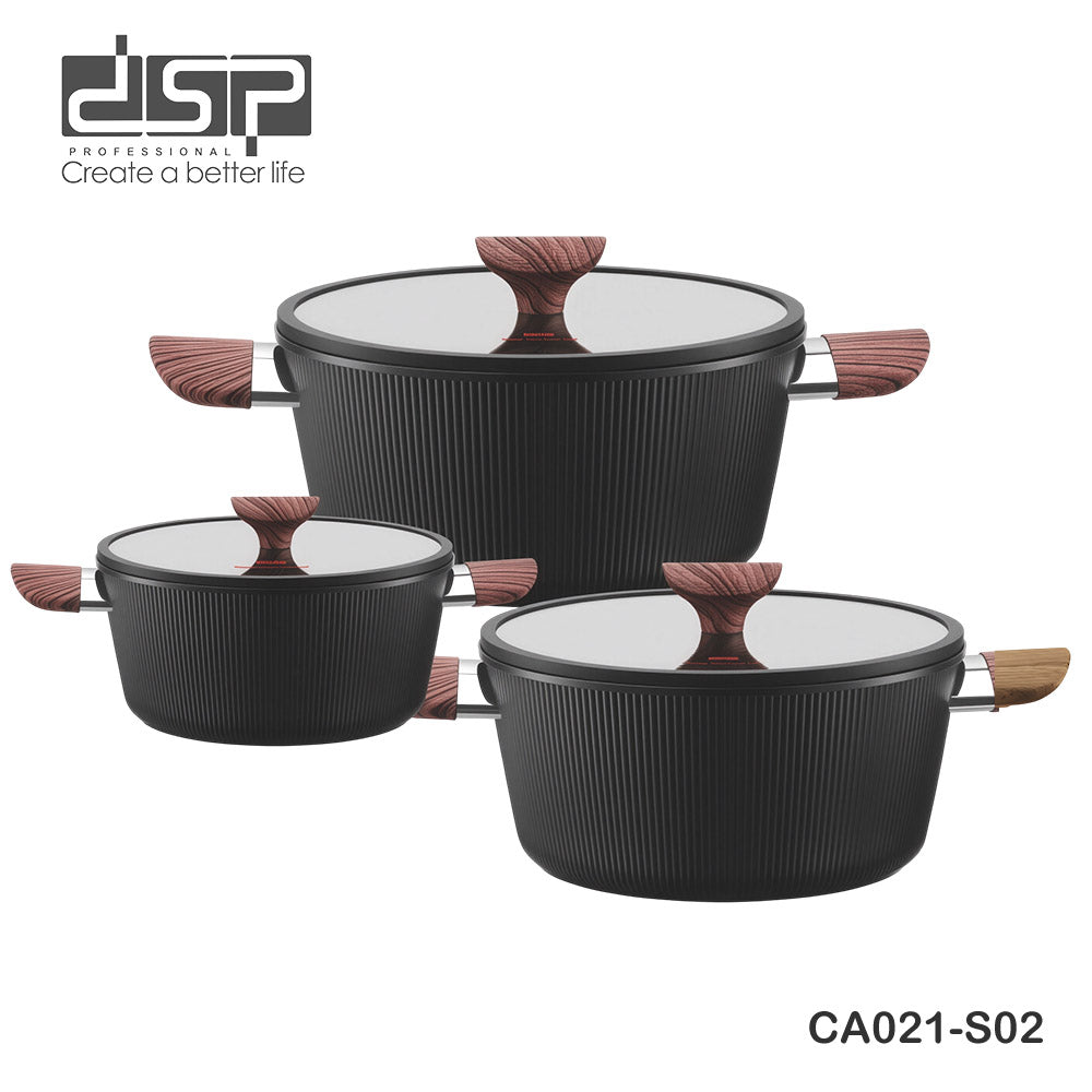 DSP CA021-S02 𝑴𝒂𝒔𝒕𝒆𝒓𝒑𝒊𝒆𝒄𝒆 𝑪𝒐𝒐𝒌𝒘𝒂𝒓𝒆 Set of 6-Pcs Black