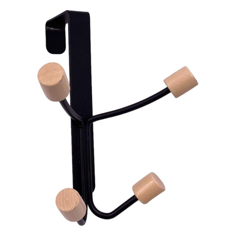 Black Metallic over the door hanger with 4 hooks