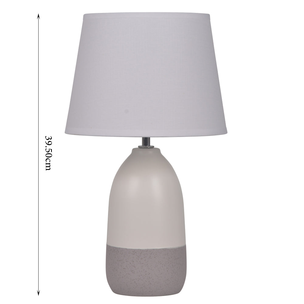 Danny Home White With Grey Table Lamp 39.50cm