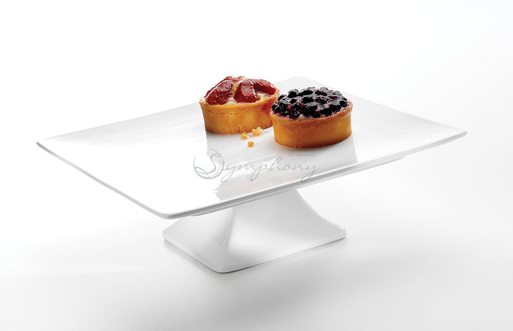 Symphony square cake plate wih foot 30cm