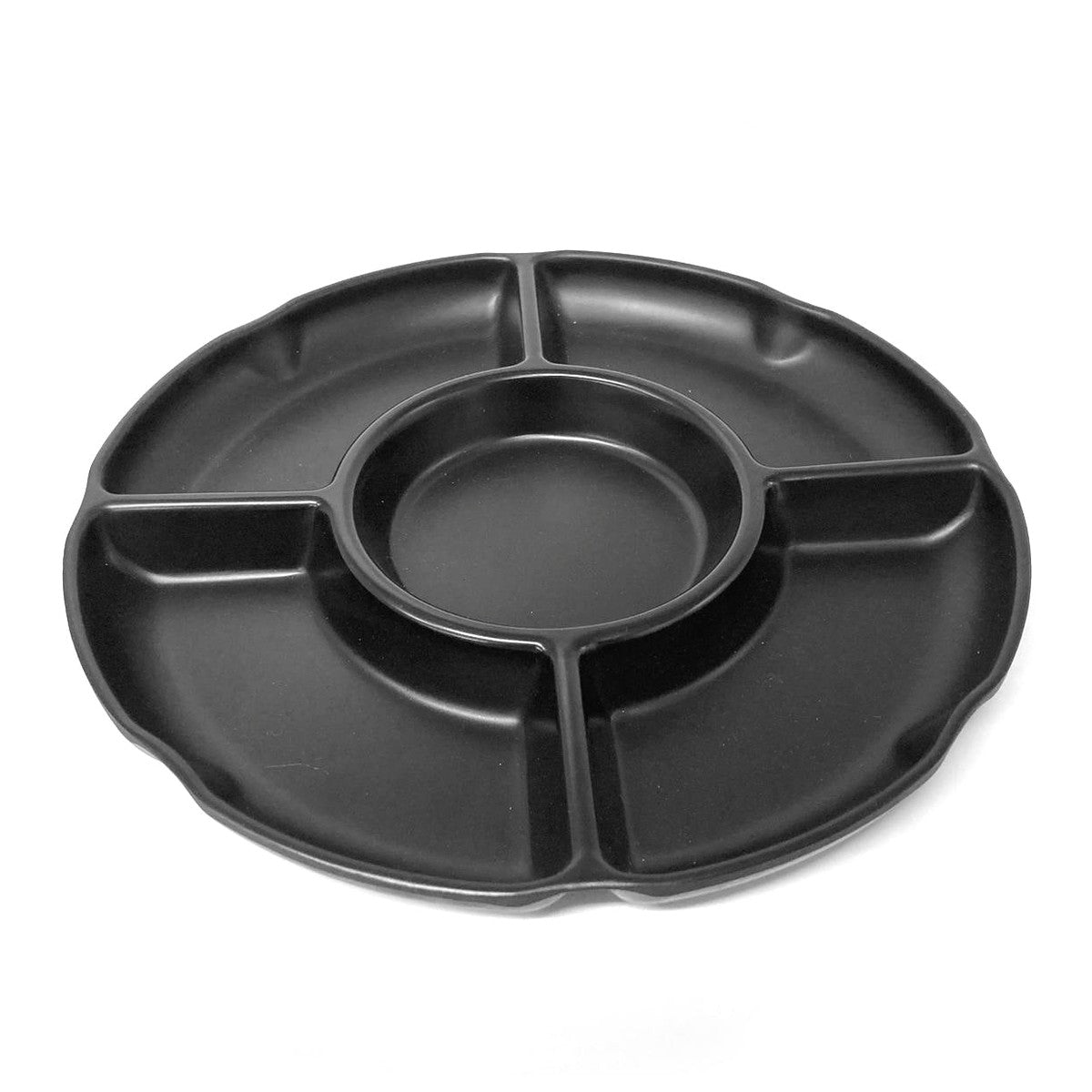 Mat Black Divided melamine Plate 5 Parts