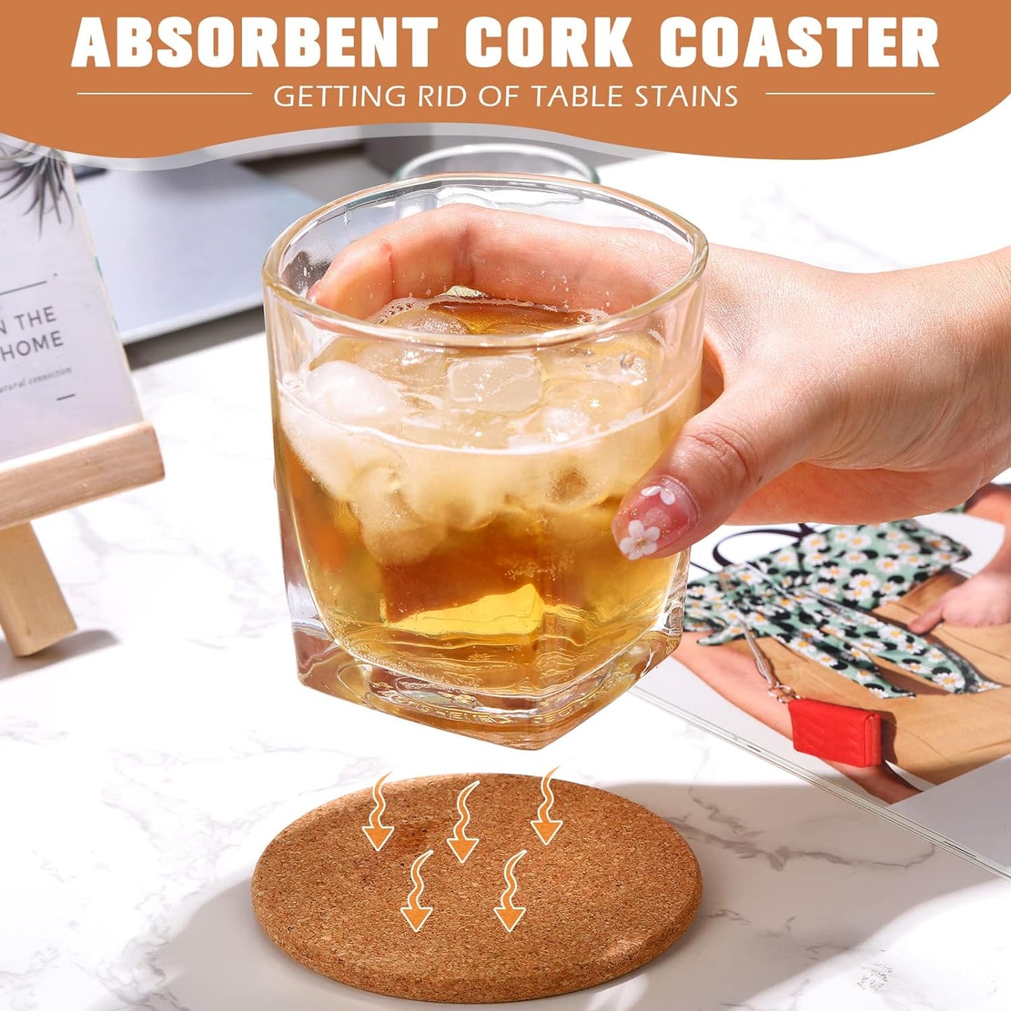 6-Pieces Cork Coasters 10cm – 5mm Thick
