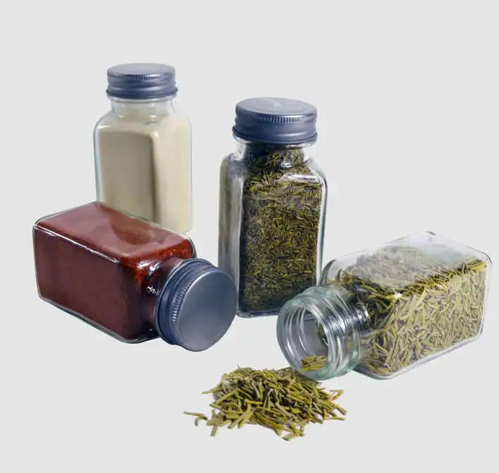 Danny Home 6-Spice Jars With Rack Holder Wooden Handle