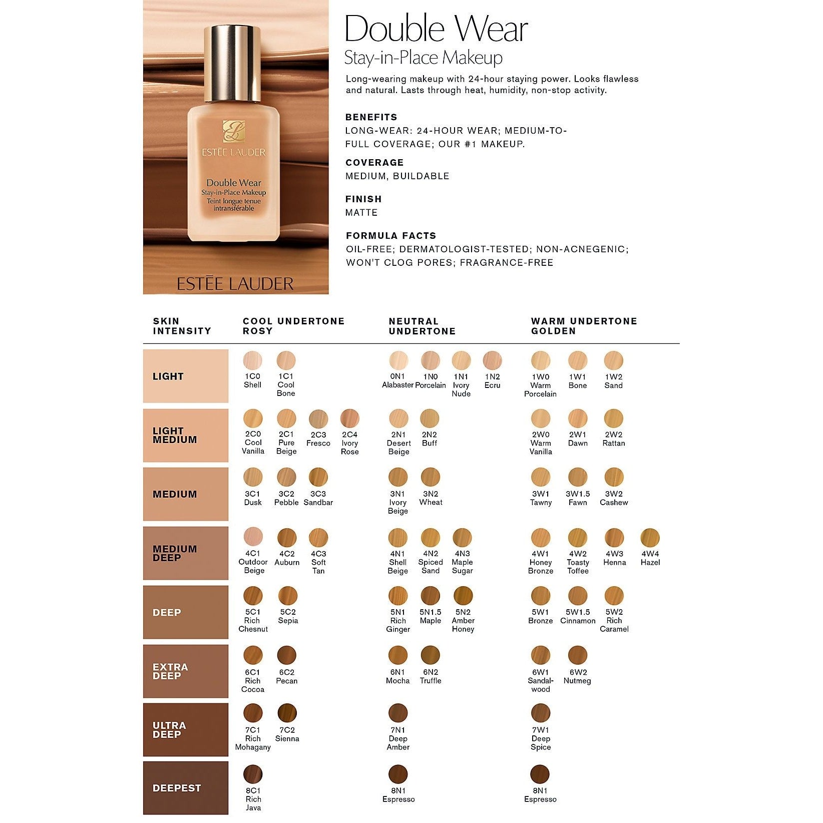 Estee Lauder Double Wear Stay-in-Place Foundation SPF 10 30ml - Medaid International