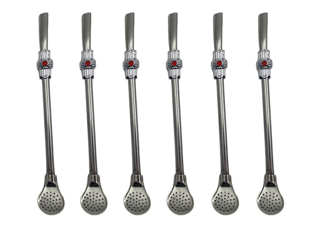 Set of 6 Stainless Steel Matteh Straws