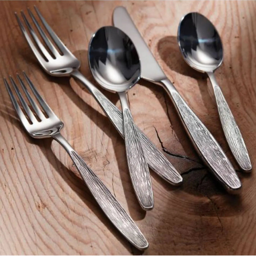 Danny Home 16-Pieces Stainless Steel Elegant Wood Handle Flatware Set