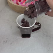 Chocolate Melting Cup with Fork, perfect for melting chocolate and cheese