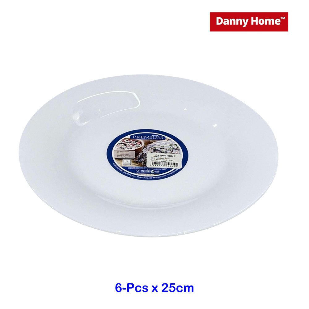 Danny Home 6-Piece 10-Inch White Dinner Plate