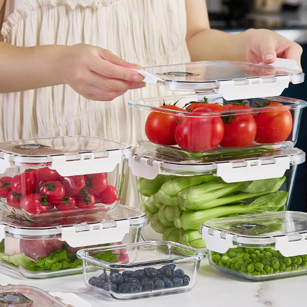 630ml Borosilicate Rectangle Glass Food Storage Container With Microwave, Freezer &amp; Dishwasher Safe NFH-77309