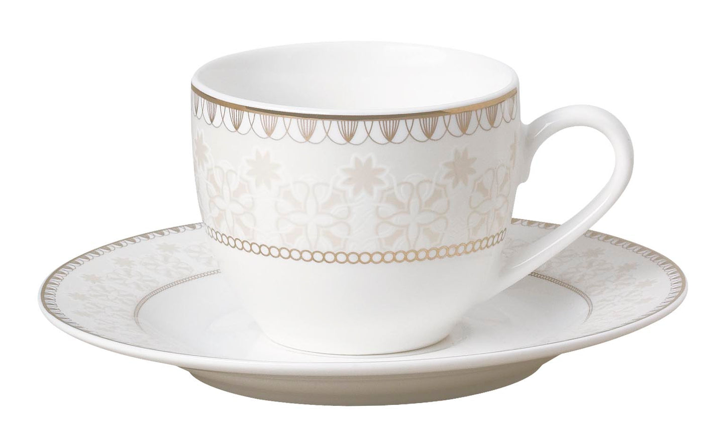 symphony gold star décor coffee cup/saucer 6pcs - 10cl