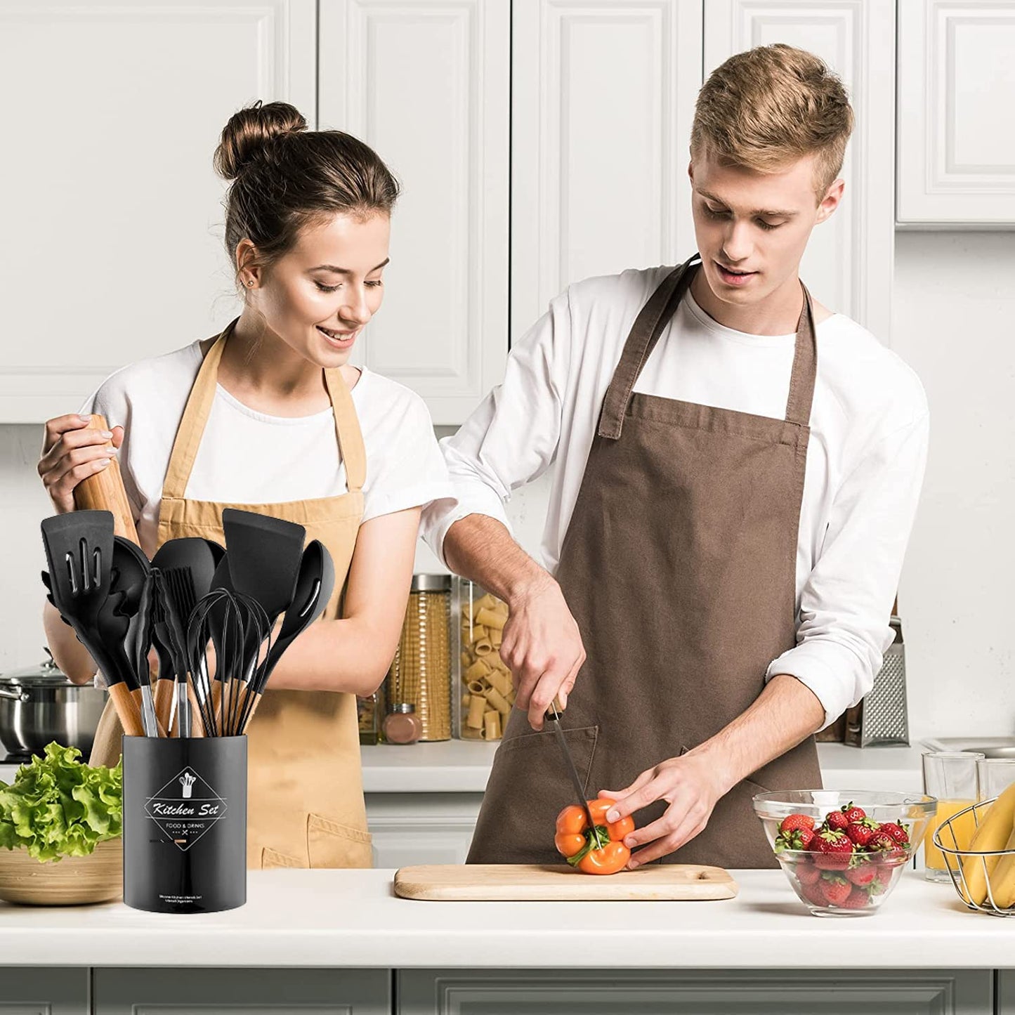 Silicone kitchen utensil set 11pcs (Black)