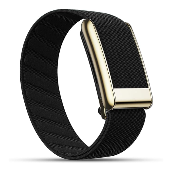 DADO Ultra-soft Band Compatible with WHOOP 5.0 Peak, Breathable, Durable & Secure Fit Strap, Black Gold Connector
