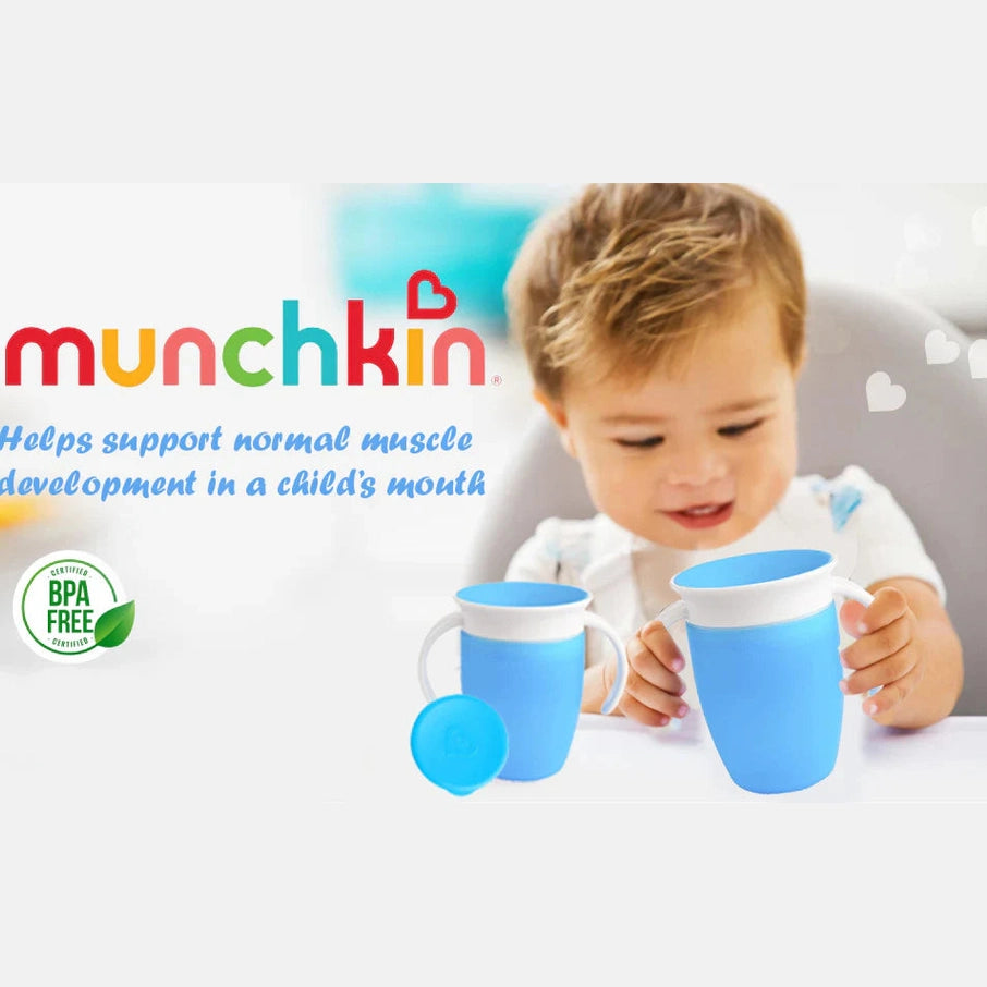 Munchkin - 7oz Miracle 360 Trainer Plastic Cup Wit Lid - Purple