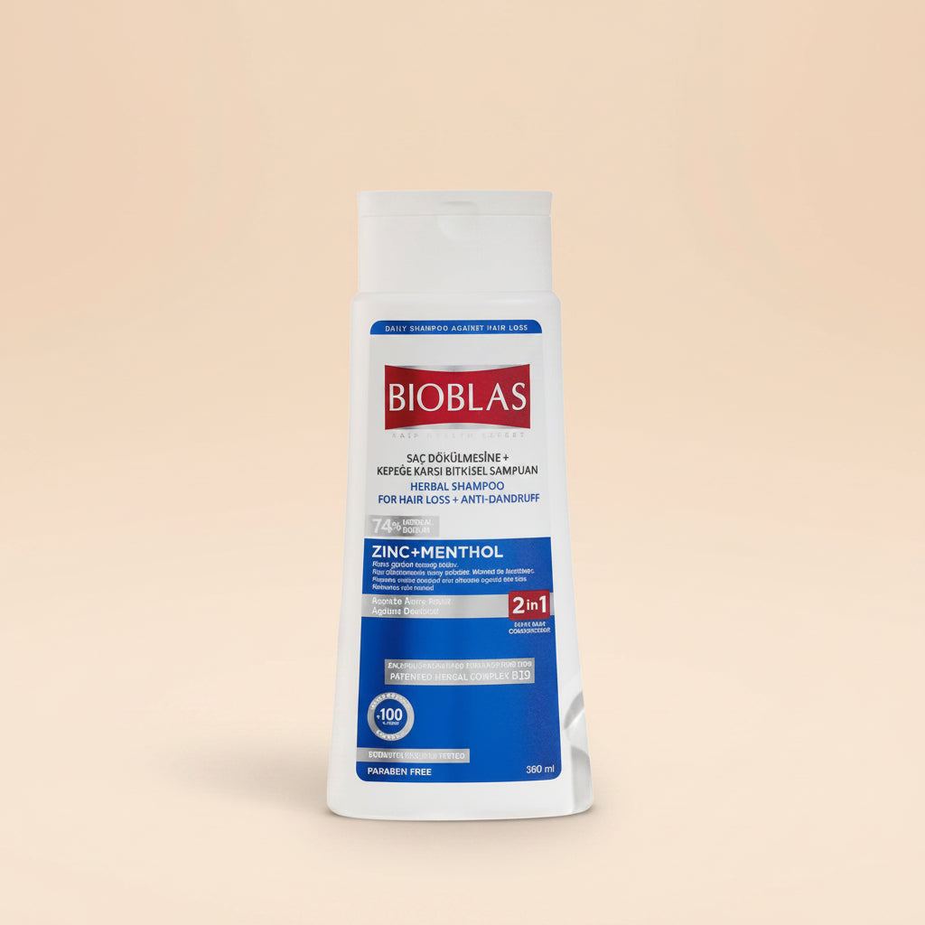 Bioblas Herbal Shampoo For Hair Loss & Anti-Dandruff Zinc + Methanol 360ml