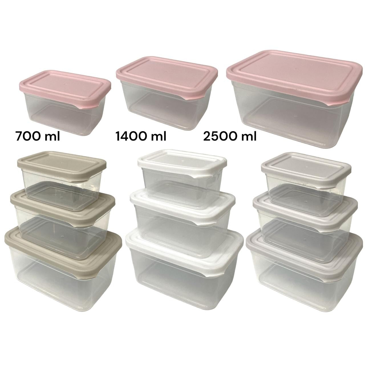 Gold-Large Rectangular Food Storage Set of 3