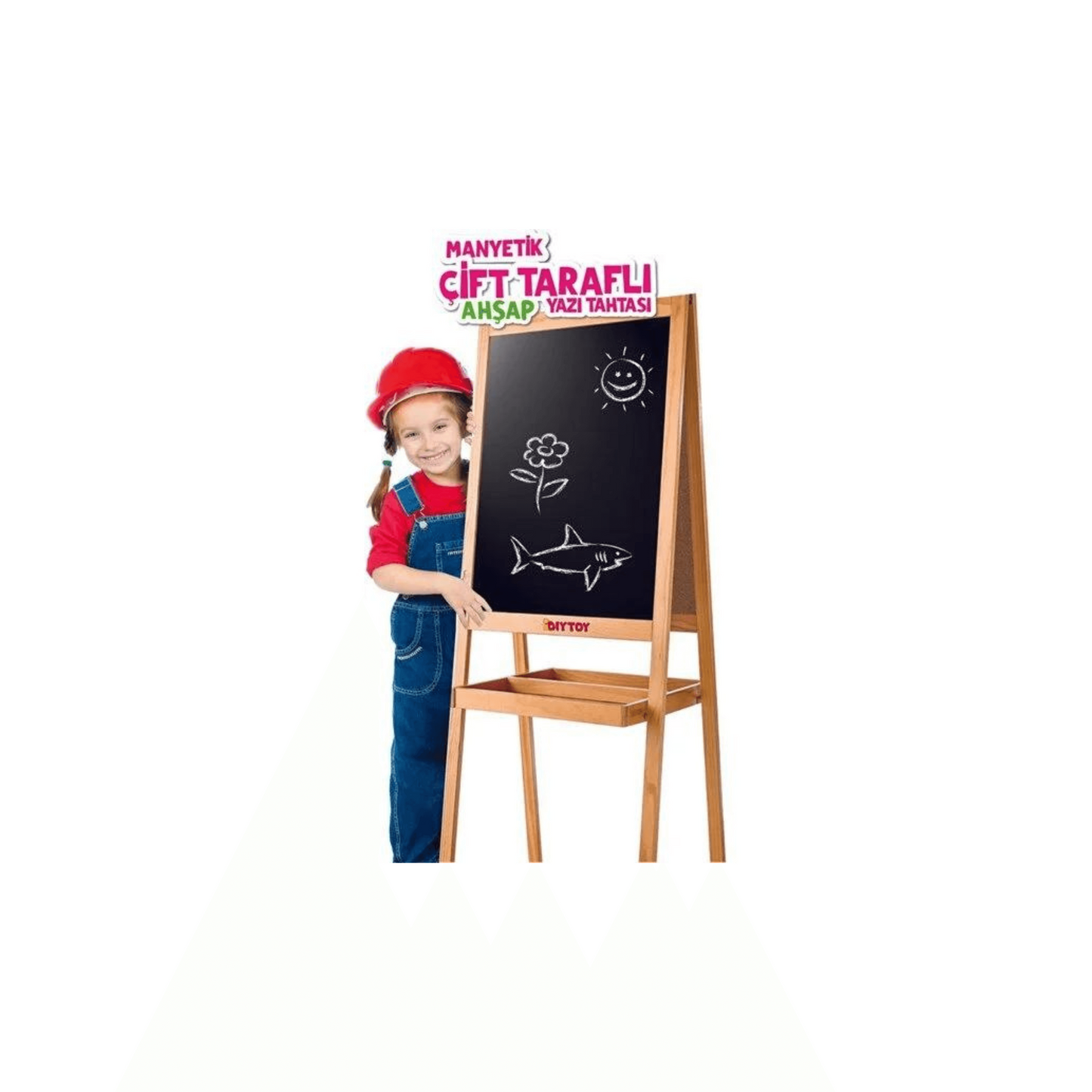 DIY TOY WOODEN BLACKBOARD DOUBLE-SIDED MAGNETIC