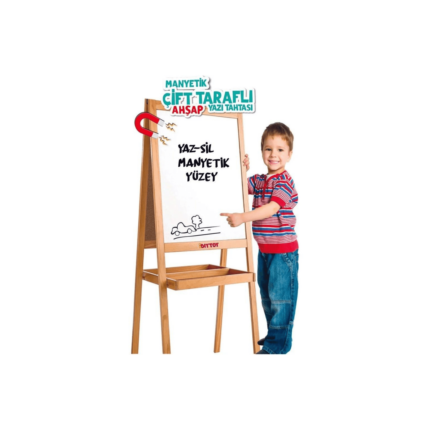 DIY TOY WOODEN BLACKBOARD DOUBLE-SIDED MAGNETIC