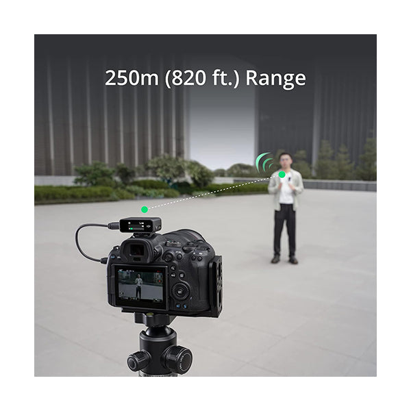 DJI Mic 1TX + 1RX, Wireless Lavalier Microphone, 250m (820 ft.) Range, Compact and Ultra-Light, 14-Hour Recording, Wireless Mic for PC, iPhone, Andriod, Cameras, Record Vlogs, Live Stream
