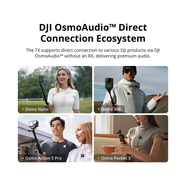 DJI Mic Mini (2 TX + 1 Mobile RX), Wireless Lavalier Microphone for iPhone 17/16/15 & Android/PC/Tablet, Plug-and-Play, 300m Transmission, Ultralight, Active Noise Cancelling, YouTube, Vlog, Streaming