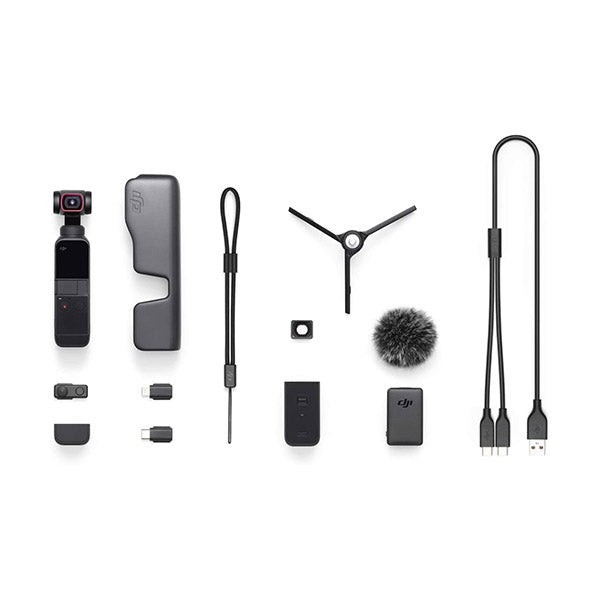 DJI Pocket 2 Creator Combo, 3 Axis Gimbal Stabilizer with 4K Camera, 1/1.7" CMOS, 64MP Photo, Face Tracking, YouTube, Vlog, Portable Video Camera for Android and iPhone