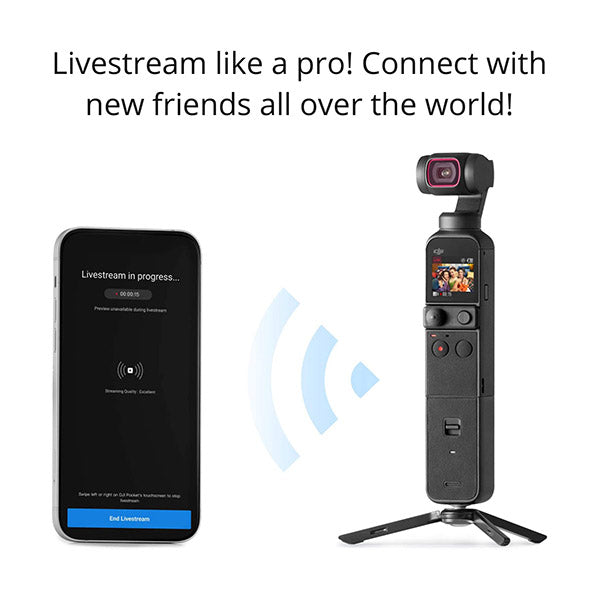 DJI Pocket 2 Creator Combo, 3 Axis Gimbal Stabilizer with 4K Camera, 1/1.7" CMOS, 64MP Photo, Face Tracking, YouTube, Vlog, Portable Video Camera for Android and iPhone