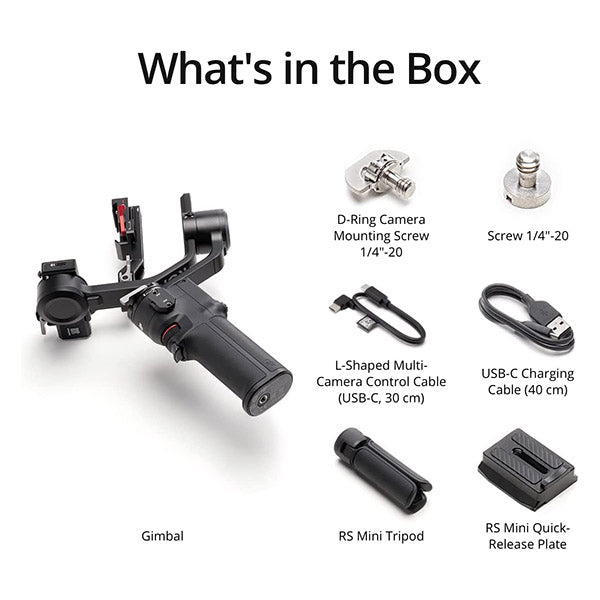 DJI RS 3 Mini, 3-Axis Mirrorless Gimbal Lightweight Stabilizer for Canon/Sony/Panasonic/Nikon/Fujifilm, 2 kg (4.4 lbs) Tested Payload, Bluetooth Shutter Control, Native Vertical Shooting