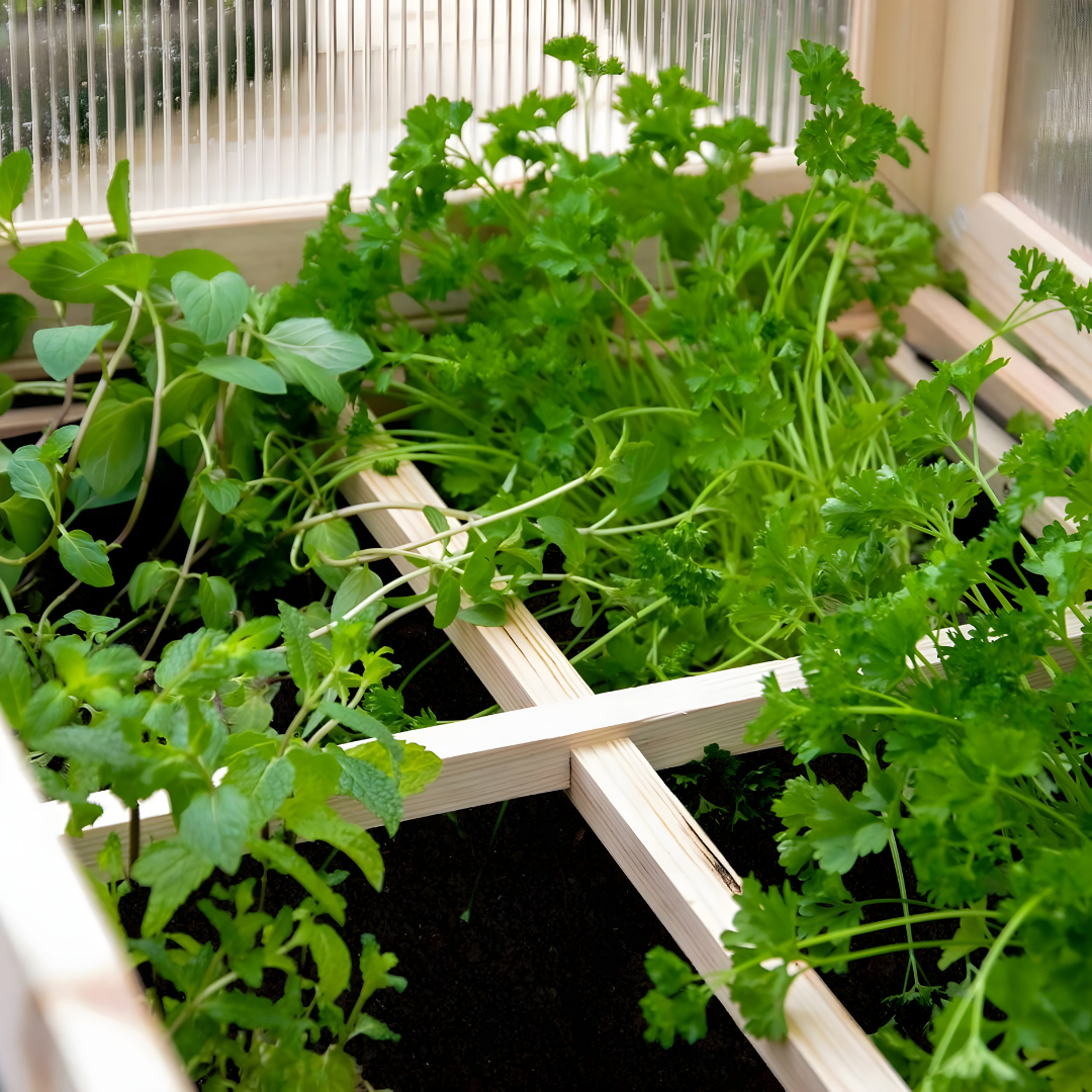 Dobar Raised Wooden Greenhouse with Table & Hooks