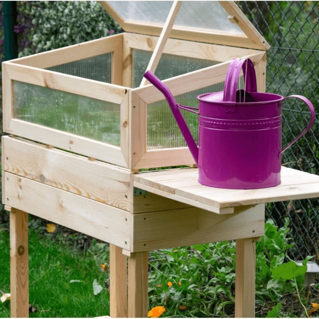 Dobar Raised Wooden Greenhouse with Table & Hooks