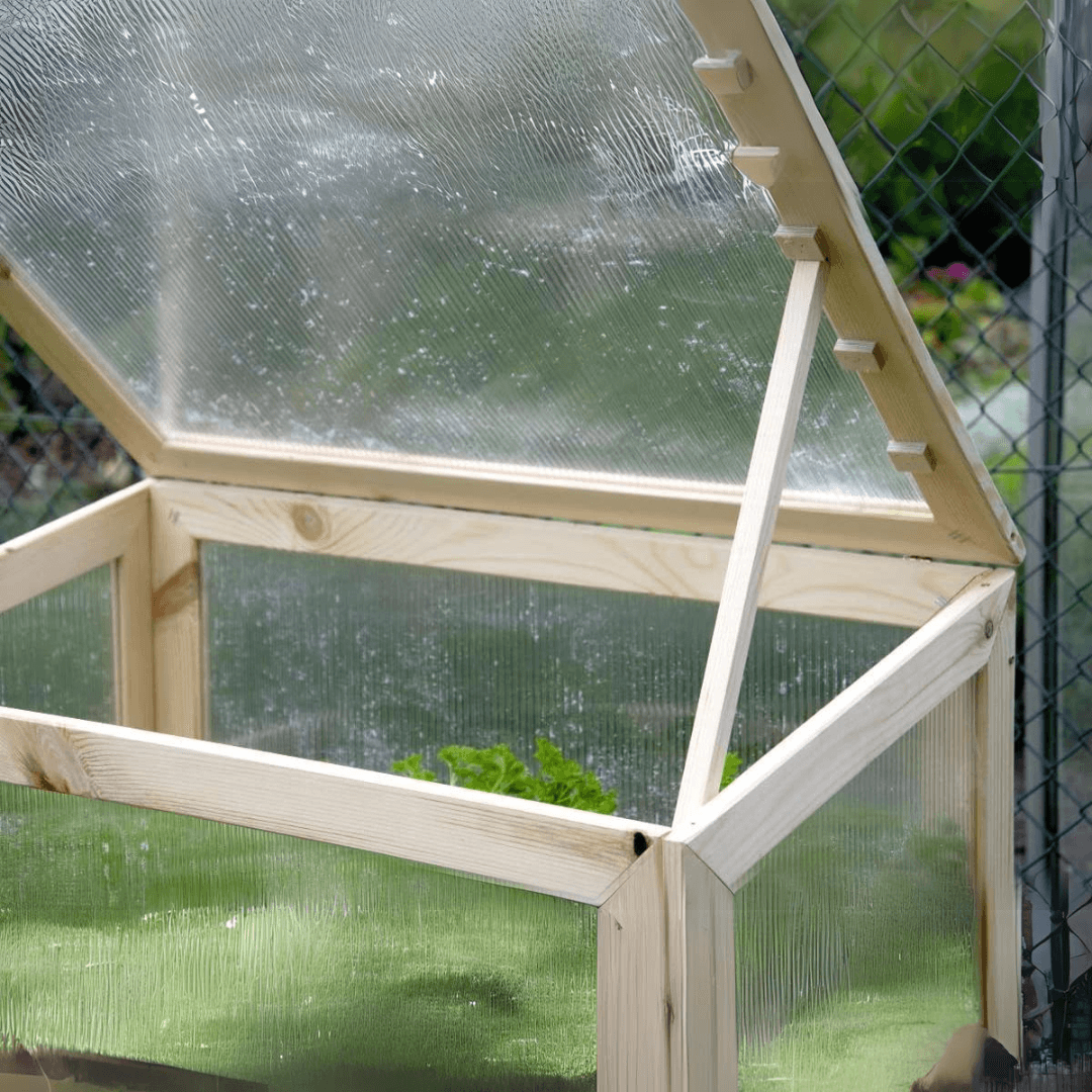 Dobar Raised Wooden Greenhouse with Table & Hooks