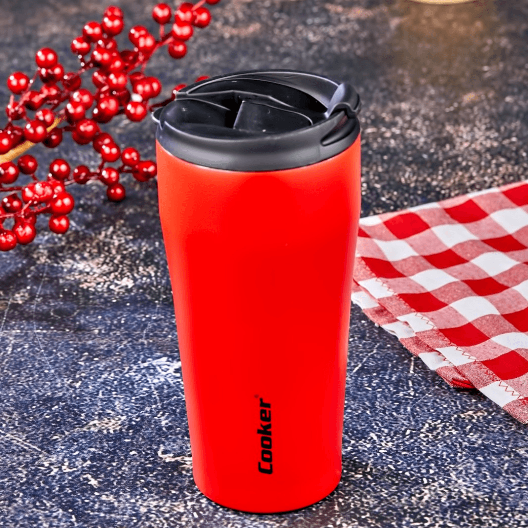 Double Layer Stainless Steel Powder Thermos 400ml Red Lebanon"
