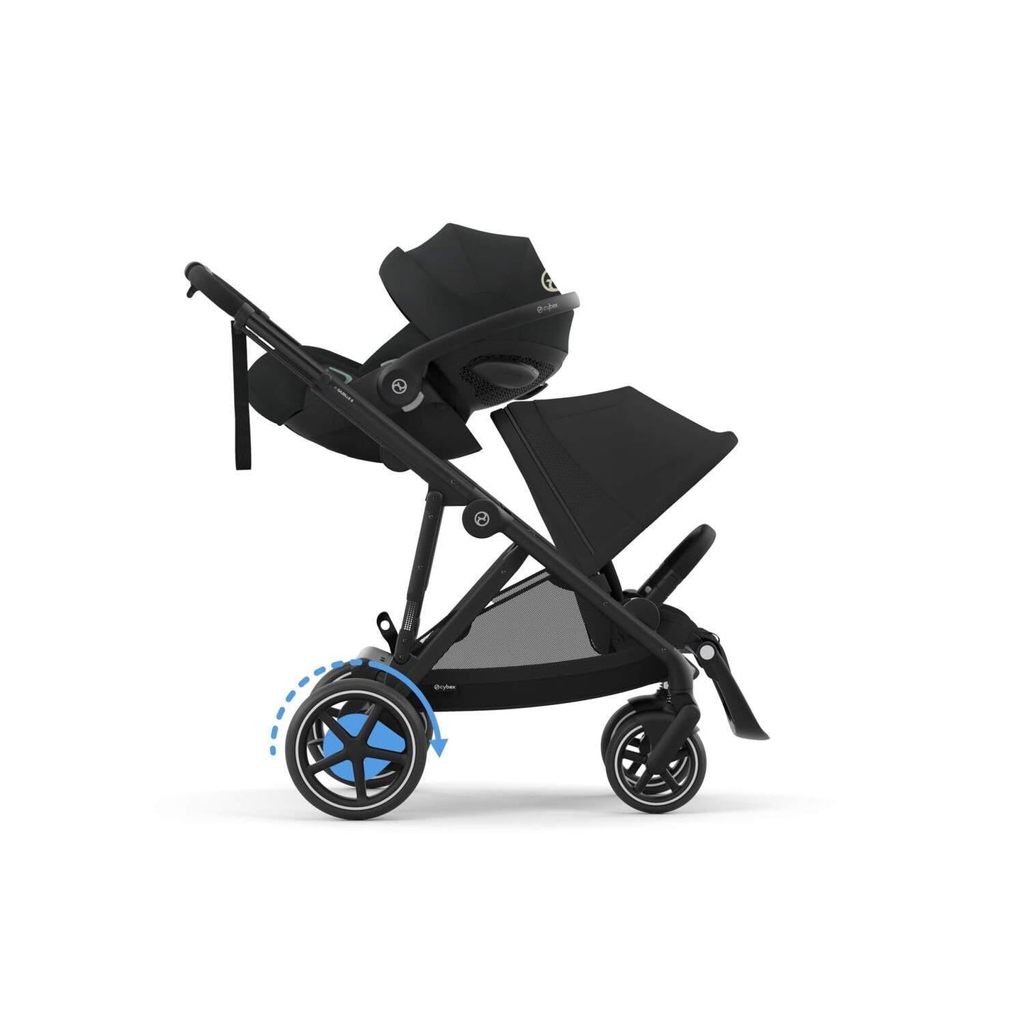 Cybex - Gazelle S Stroller - Cloud G Car Seat - (Base G & Adapters Are Optional ) - Moon Black - Travel System
