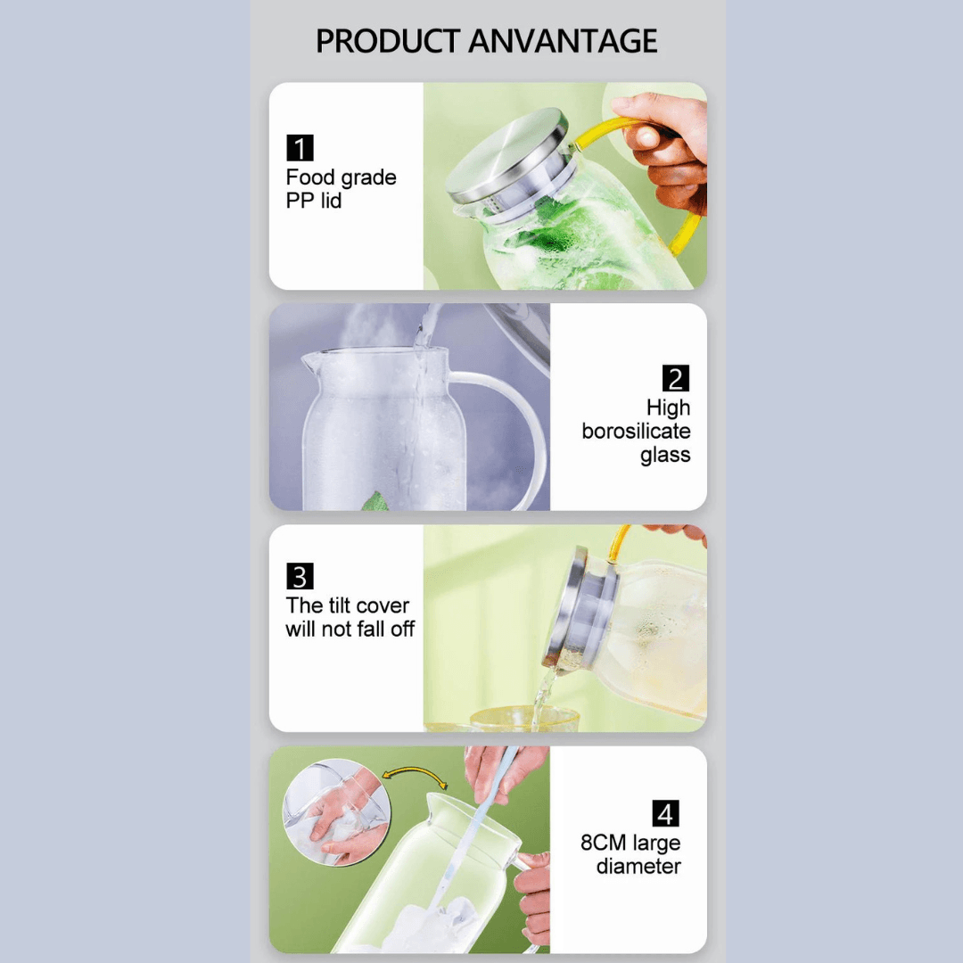 Double Wall Glass Borosilicate Jug 1.4L