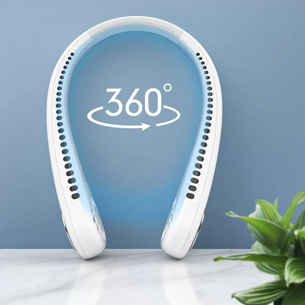 Portable Neck Fan – Hands-Free Bladeless Wearable Fan with Rechargeable Battery - Medaid International