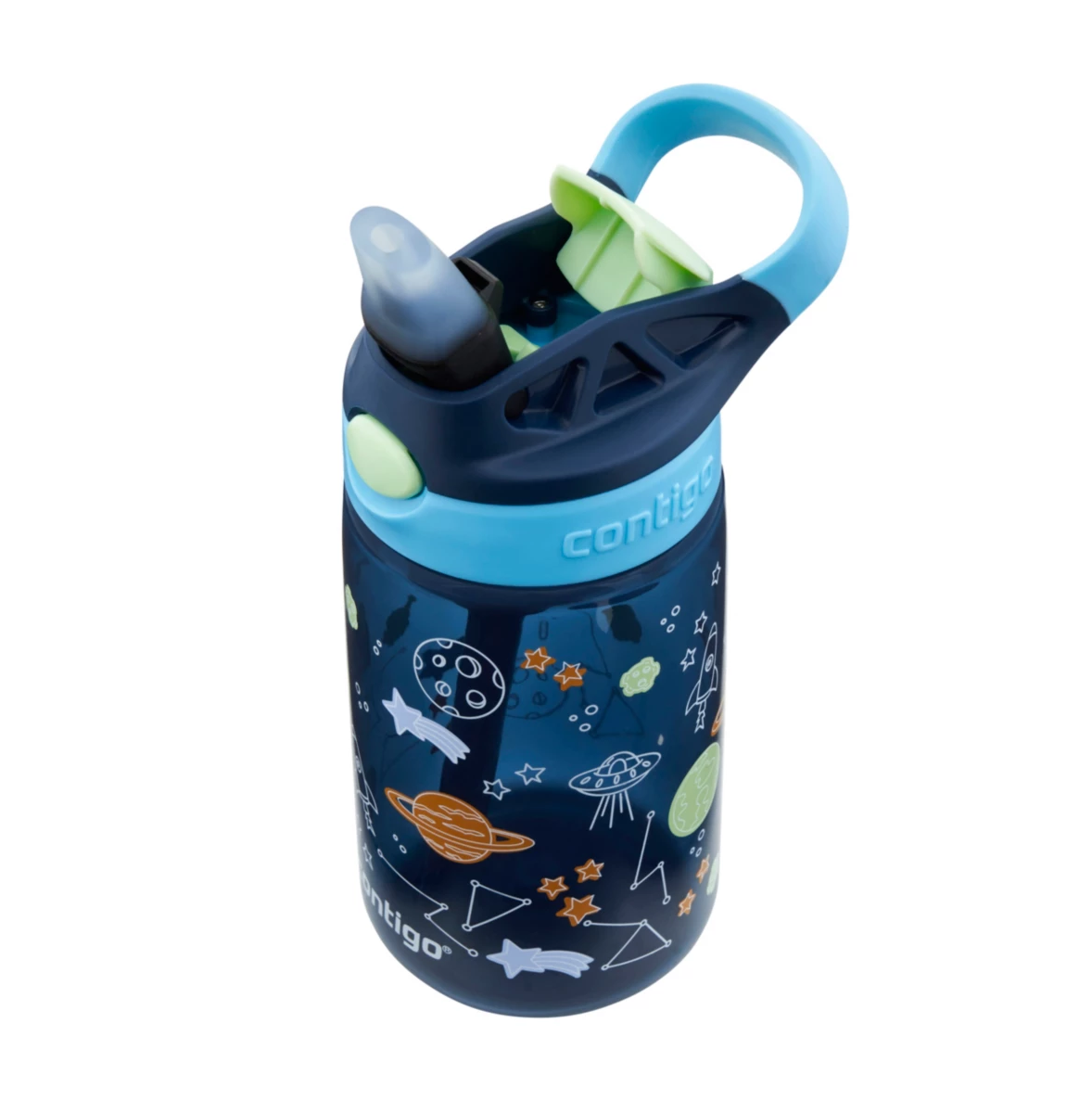 Contigo Easy Clean AUTOSPOUT™ Kids Water Bottle, 420 ml (Blueberry Cosmos)