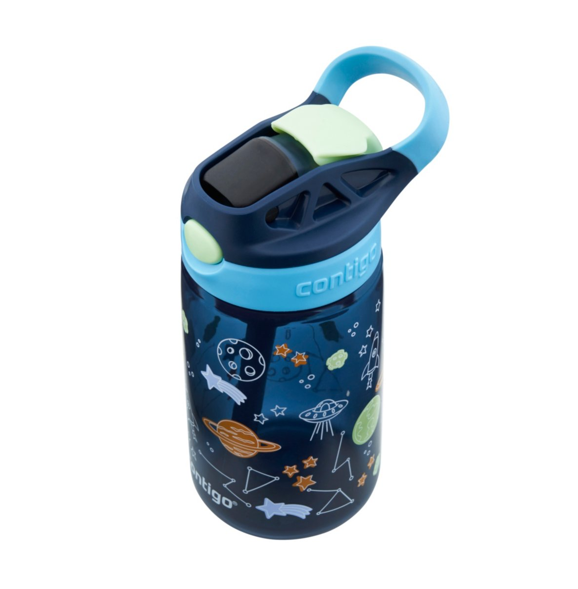 Contigo Easy Clean AUTOSPOUT™ Kids Water Bottle, 420 ml (Blueberry Cosmos)