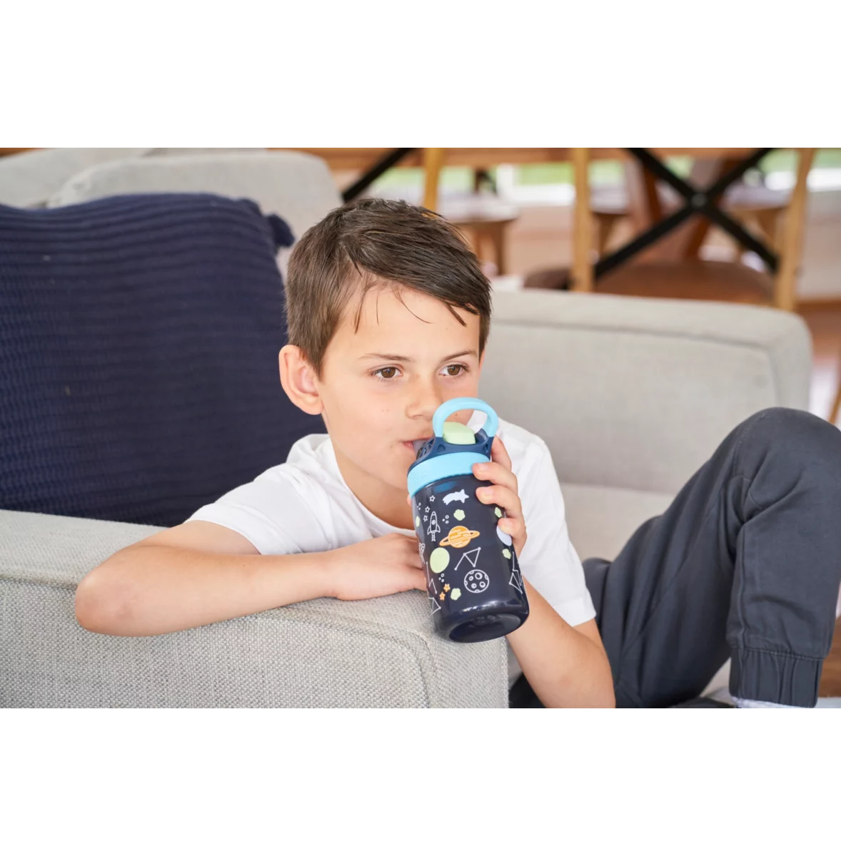 Contigo Easy Clean AUTOSPOUT™ Kids Water Bottle, 420 ml (Blueberry Cosmos)