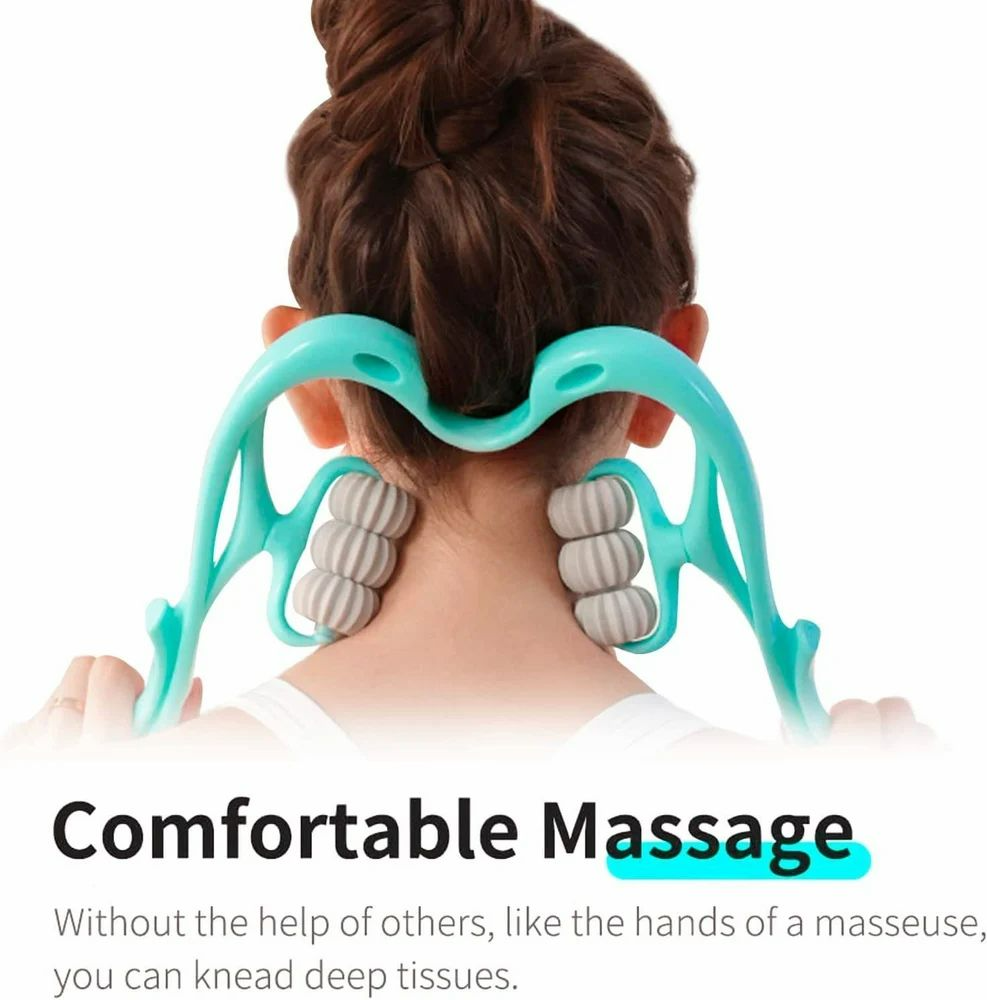 Hand Neck Massager with Rollers, 6 Wheel Neck Massager for Pain Relief Deep Tissue - Medaid International