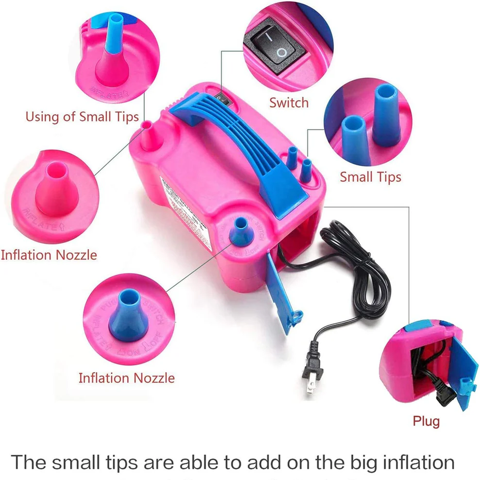 Electric Inflator Double Hole Inflatable Balloon Pump Machine Fast Aerated