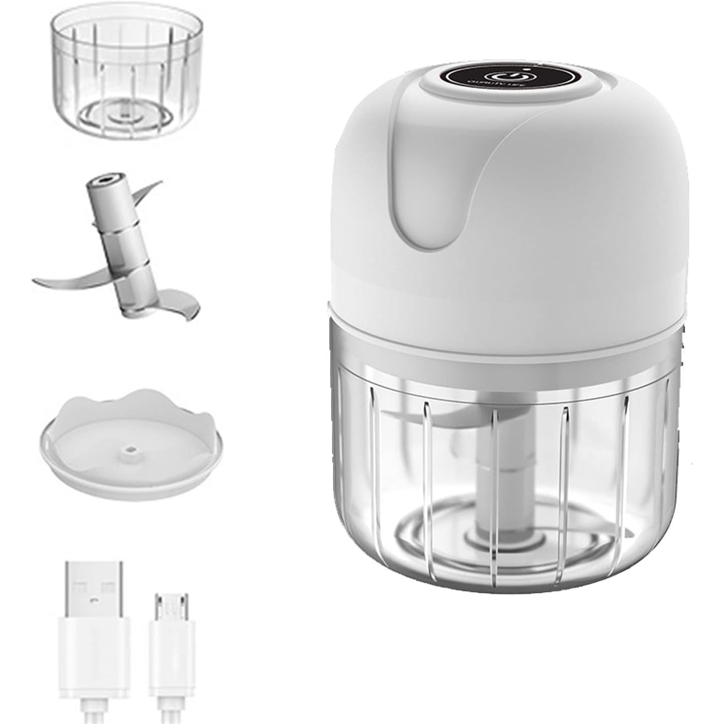 Mini Electric Garlic Chopper – USB Charging, Sharp Stainless Steel Blades