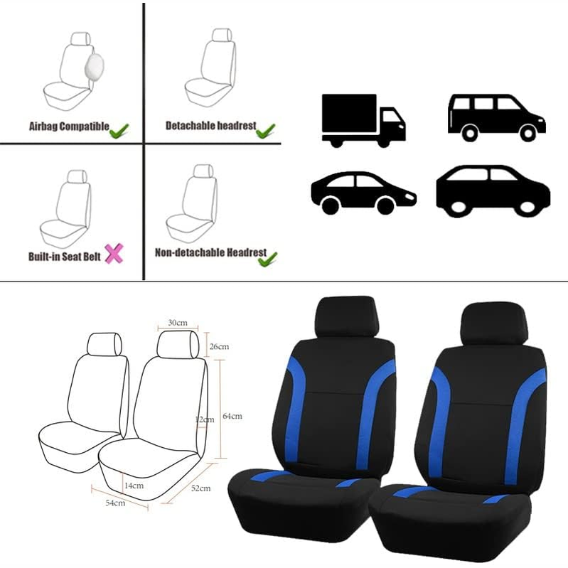 Car Seat and Headrest Covers Carnaby Blue