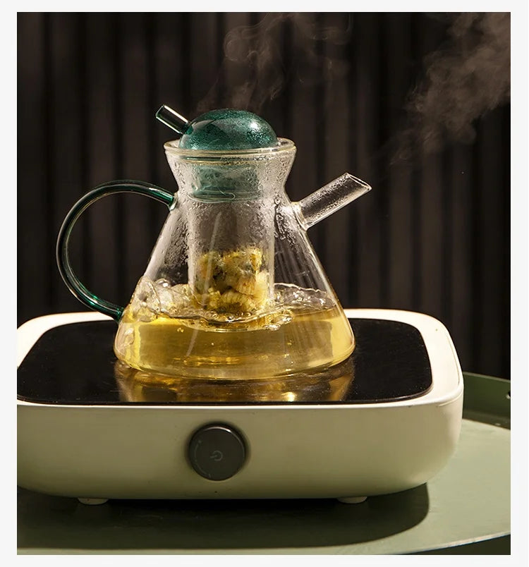 Glass Tea Set with Teapot & 6 Cups