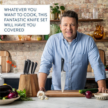 Tefal Kitchen Set Jamie Oliver (Santoku 16,5 Cm, Chef 15 Cm, Utility 12 Cm, Paring 9 Cm)