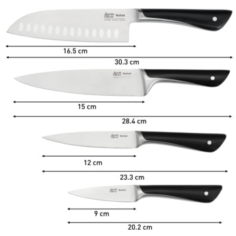 Tefal Kitchen Set Jamie Oliver (Santoku 16,5 Cm, Chef 15 Cm, Utility 12 Cm, Paring 9 Cm)
