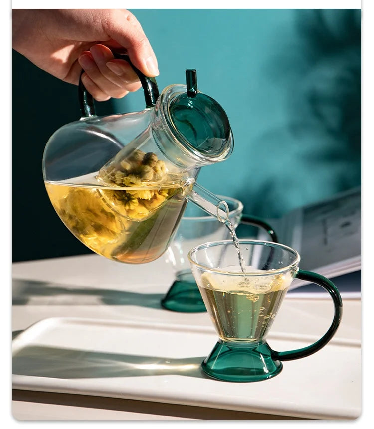 Glass Tea Set with Teapot & 6 Cups